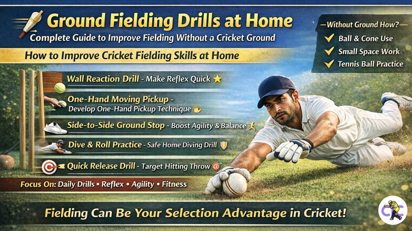 Ground Fielding Drills at Home – Complete Guide to Improve Fielding Without a Cricket Ground