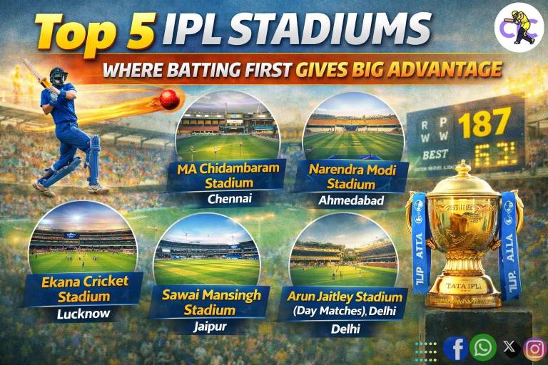 Top 5 IPL Stadiums Where Batting First Gives Big Advantage